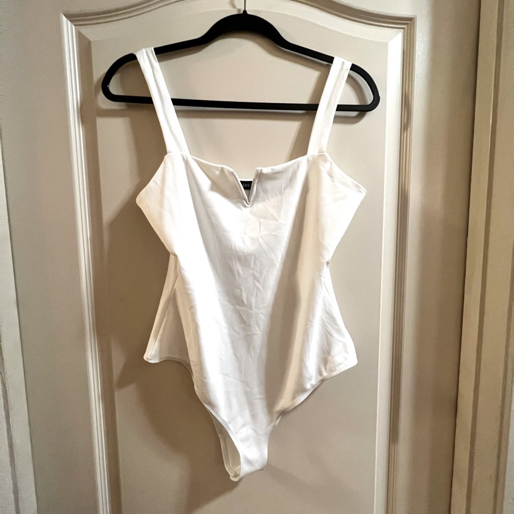 SHEIN white tank body suit leotard